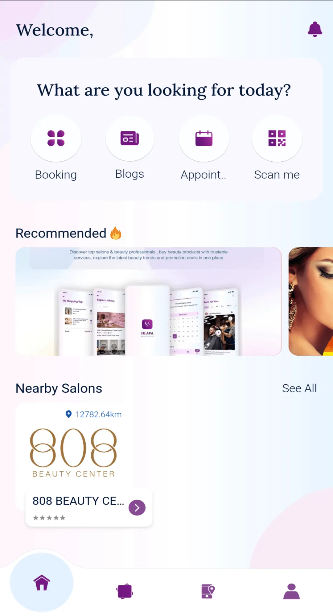 Customer App for booking appointment at the different salons