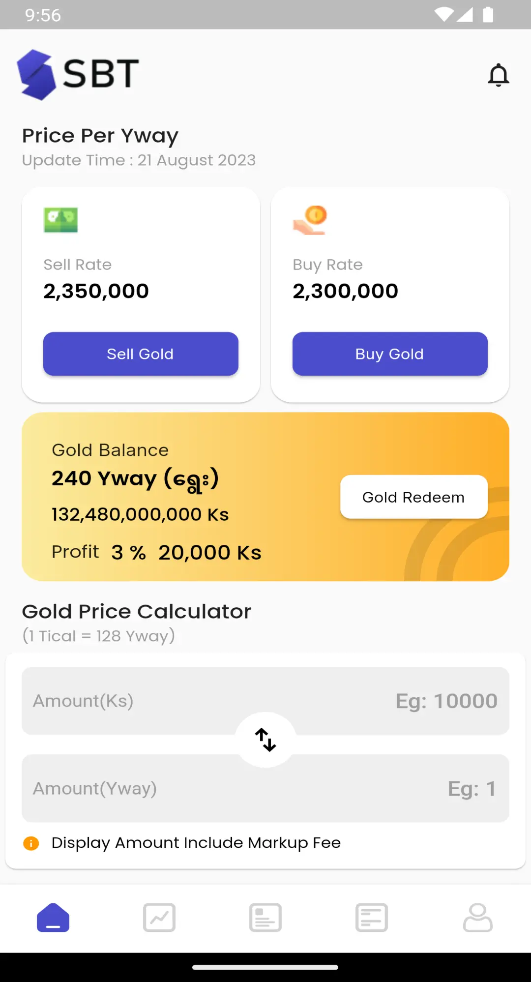 A platform to sell and buy gold